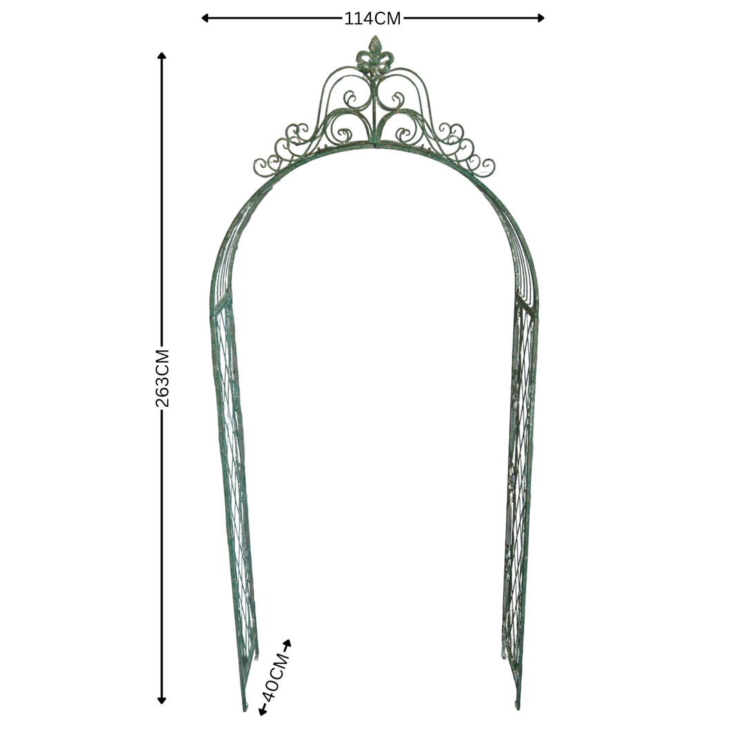 Arch Decorative Green Mottled White