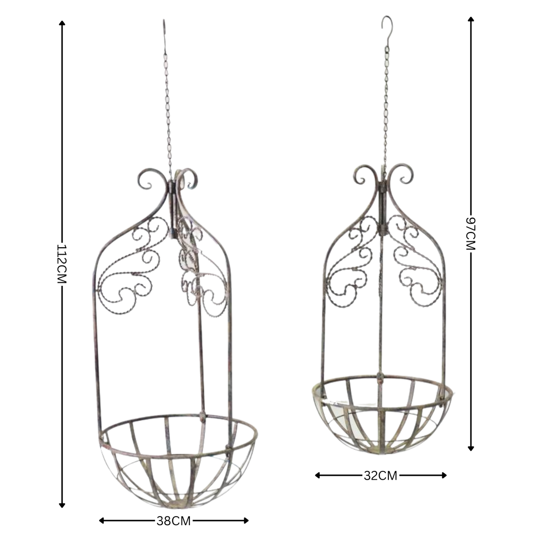 Hanging Baskets Set of 2 Brown