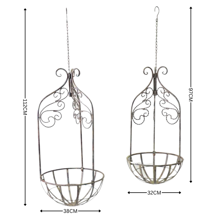 Hanging Baskets Set of 2 Brown