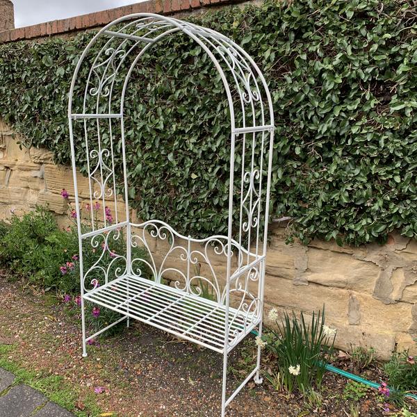 Garden Arch w/ Bench - Rustic Cream