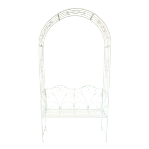 Garden Arch - with Bench Seat Rustic Cream