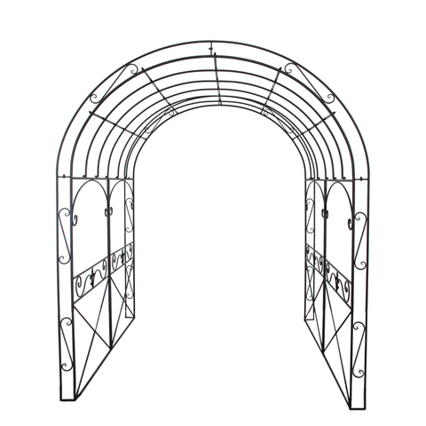 Garden Arch Walkway Gazebo Metal Rustic Brown