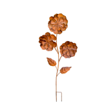 Garden Stake - Rust Decorative Three Flowers