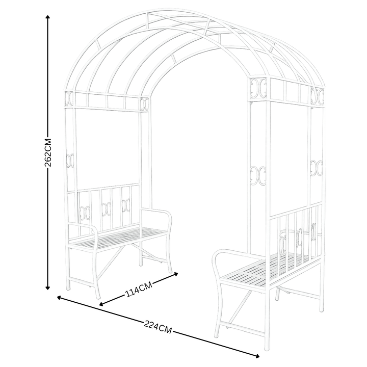 Garden Gazebo w/ Seats -  Cream