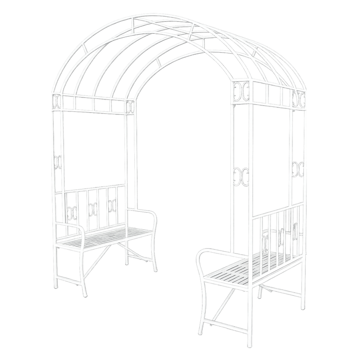 Garden Gazebo w/ Seats -  Cream