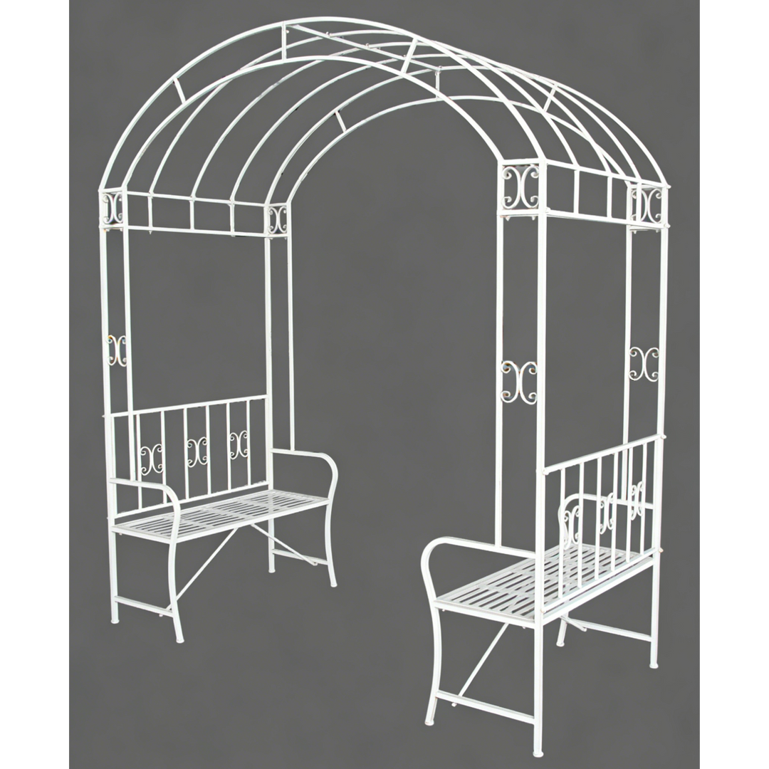 Garden Gazebo w/ Seats -  Cream