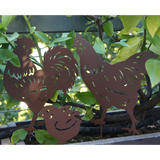 Garden Stake - Family Rooster, Hen, Chick