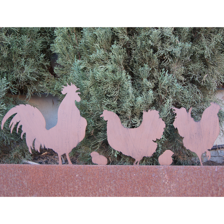 Garden Stake - Chicken Family