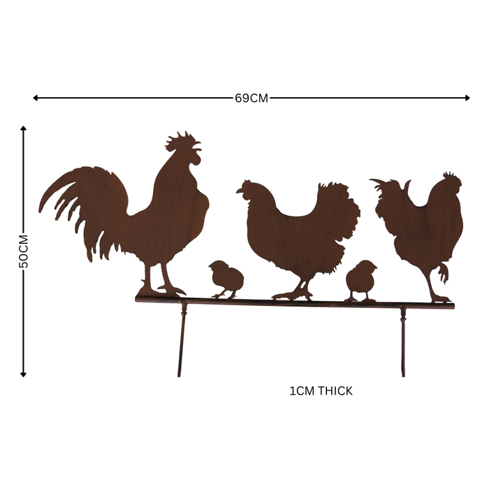 Garden Stake - Chicken Family