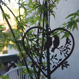 Hanging Heart with 2 Birds and Leaves