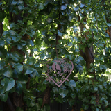 Hanging Heart with 2 Birds and Leaves