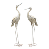 Cranes Set of 2 Large Rustic Cream