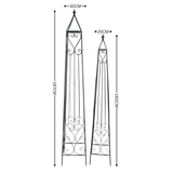 Plant Trellis - Nara Obelisk Climbing Support Frame Set of Two Rust