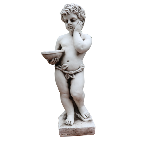 Statue Cherub Holding Bowl