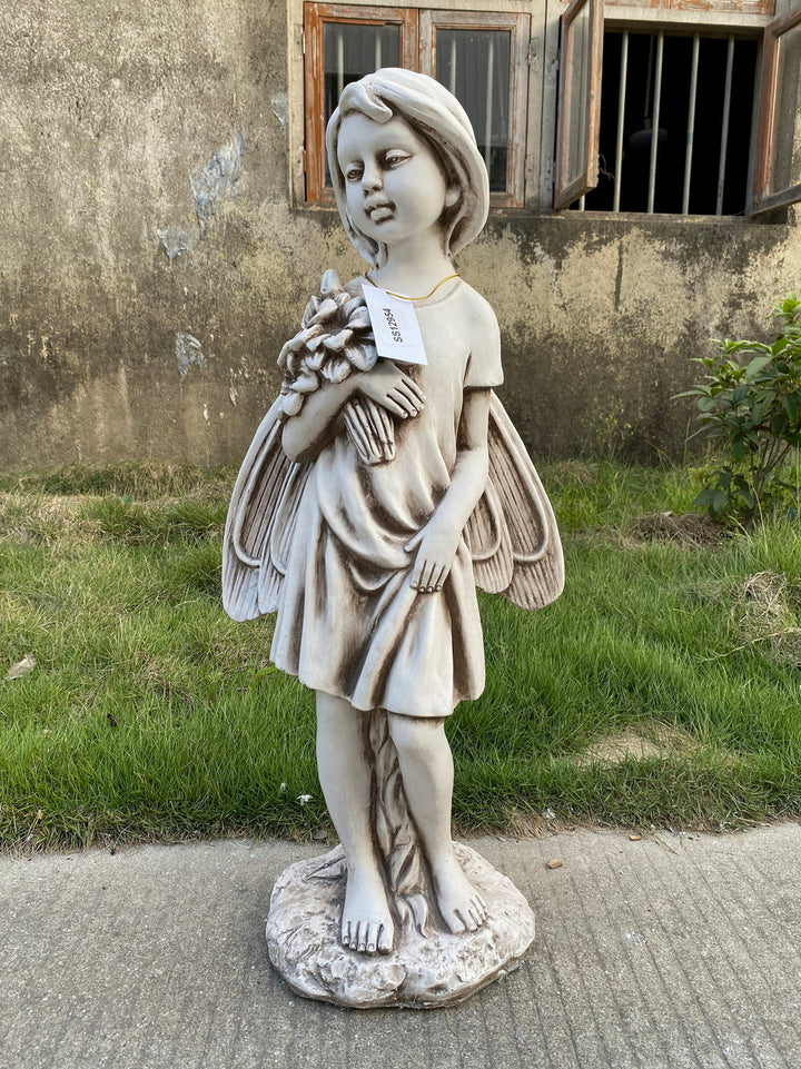 Statue Girl with Bouquet