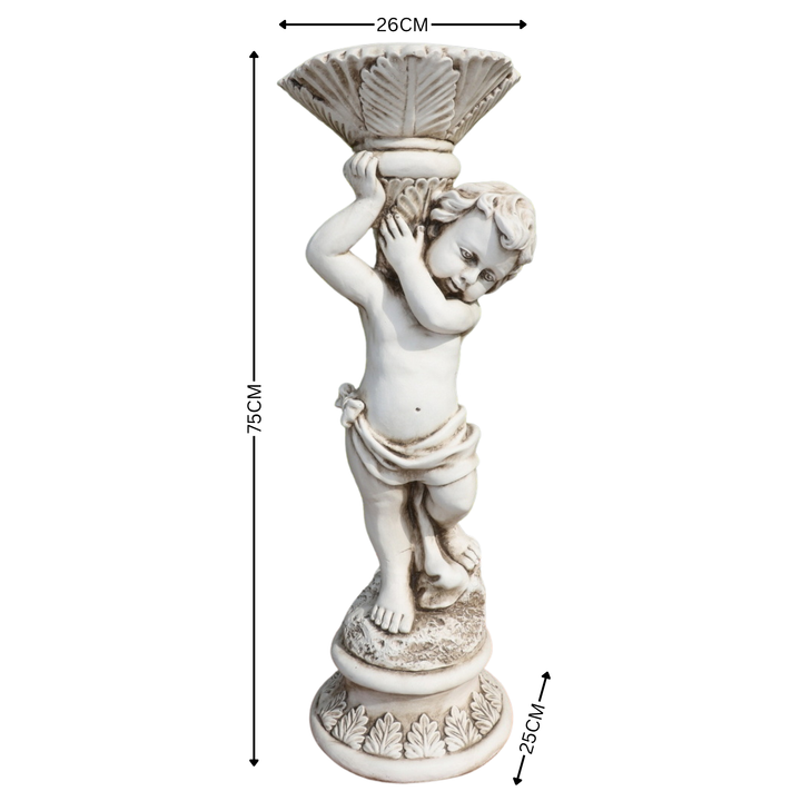 Statue Boy with Planter