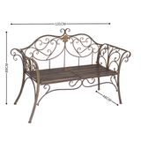 Garden Bench Seat Verona  Metal Rustic Brown