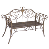 Garden Bench Seat Verona  Metal Rustic Brown