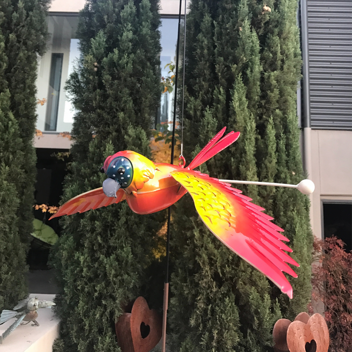 Garden Stake - Fishing Rod Parrot