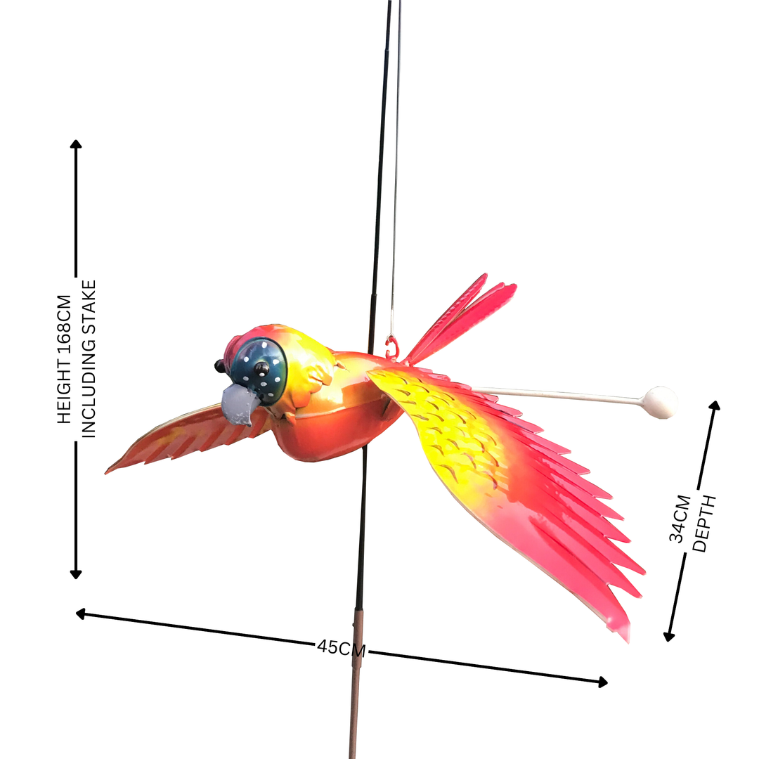 Garden Stake - Fishing Rod Parrot