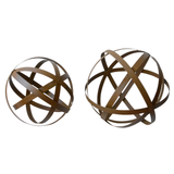 Metal Sculpture - Metal Sphere Garden Decor Set of 2