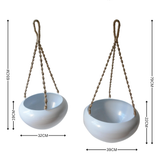 Hanging Planters Set 2 White