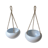 Hanging Planters Set 2 White