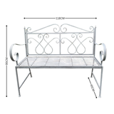 Garden Bench Seat Zara White Wash Grey