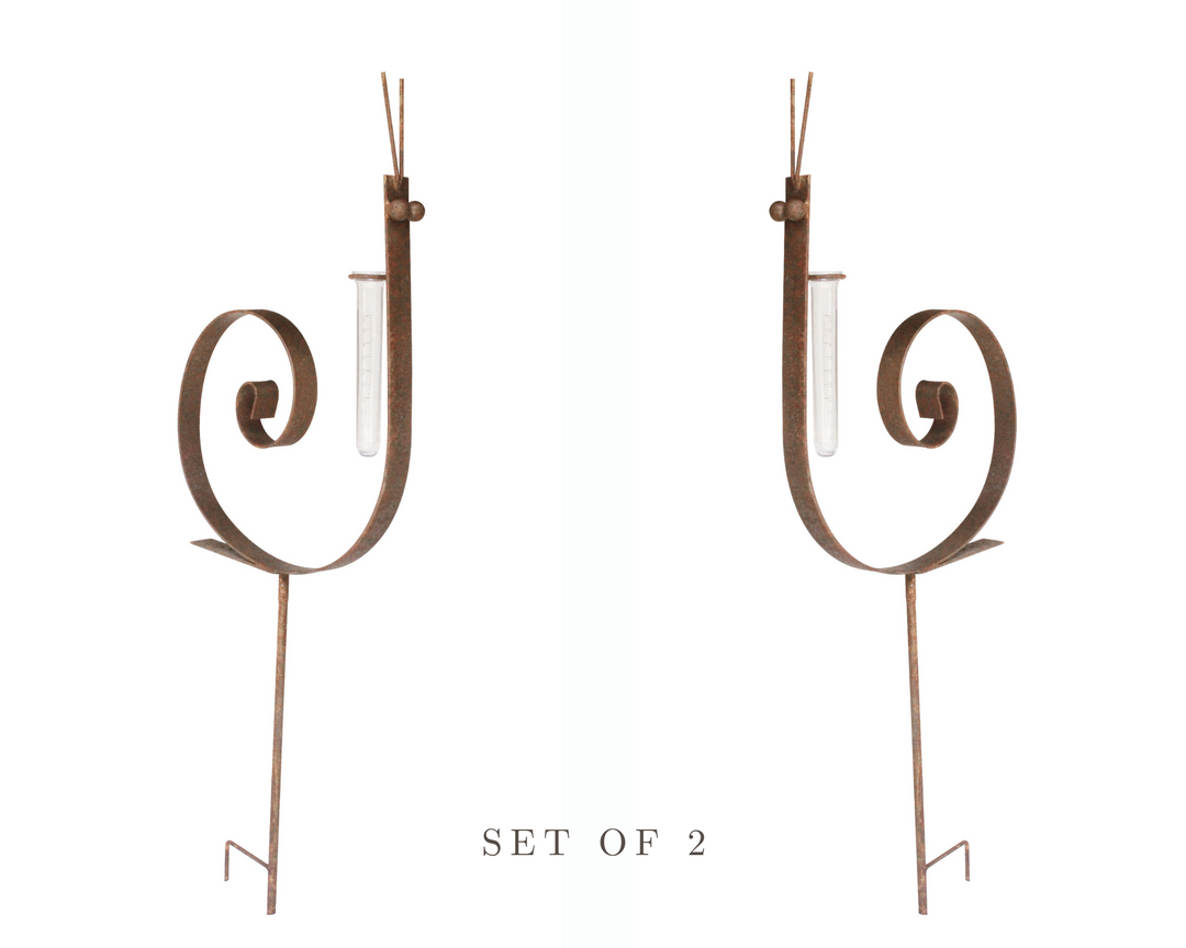Set 2 Snail Rain Gauges Rustic finish