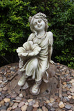 Statue Fairy - on Mushroom Birdfeeder
