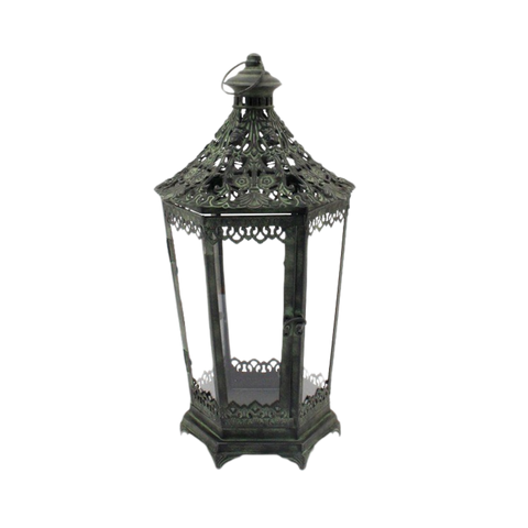 Metal Lantern with Glass