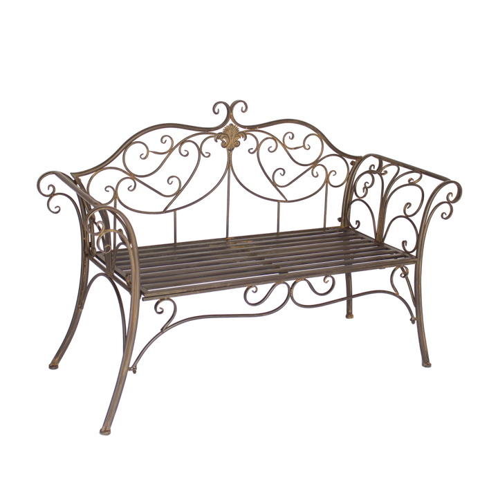 Garden Bench - Verona Metal Rustic Brown