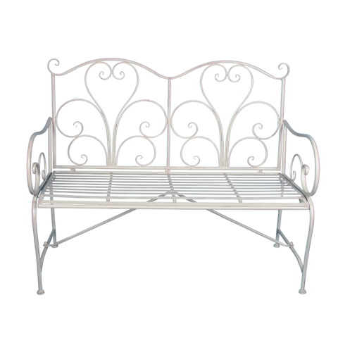 Garden Bench Adele Metal Cream Brush