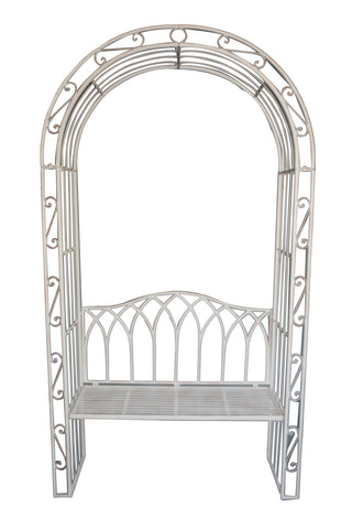 Garden Arch - with Bench Seat Rustic Cream Audrey
