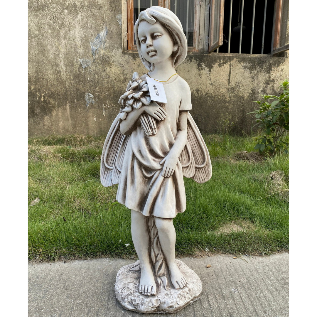 Statue Girl with Bouquet