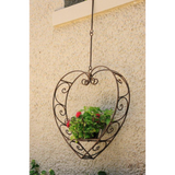 Hanging Planter - Heart Medium Rustic Brown