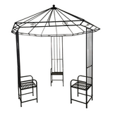 Garden Gazebo - Matteo with 3 seats Rust