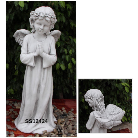 Statue Angel w Wing Birdfeeder 33x33x83cm