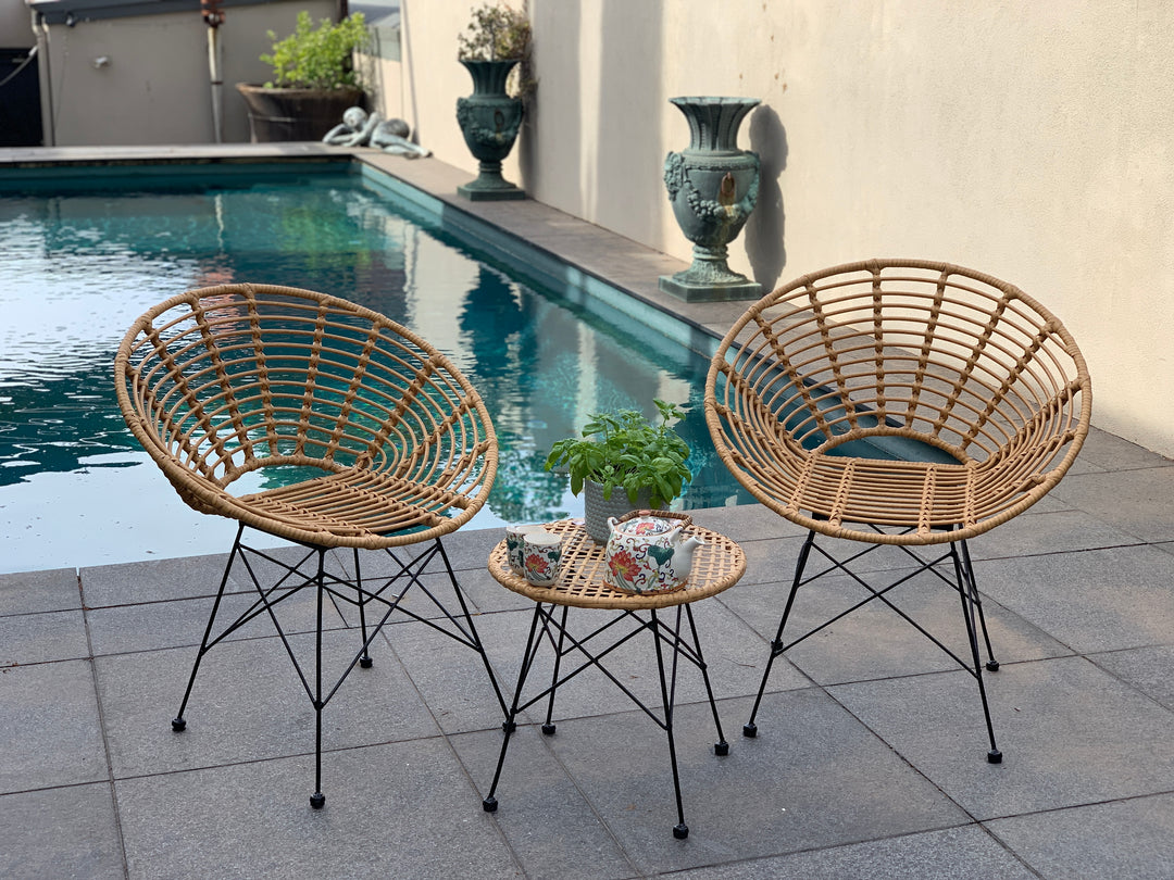Patio Setting Isla 3 Pce Poly Rattan