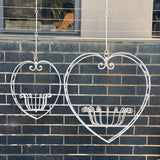 Hanging Planter - Heart Large Cream