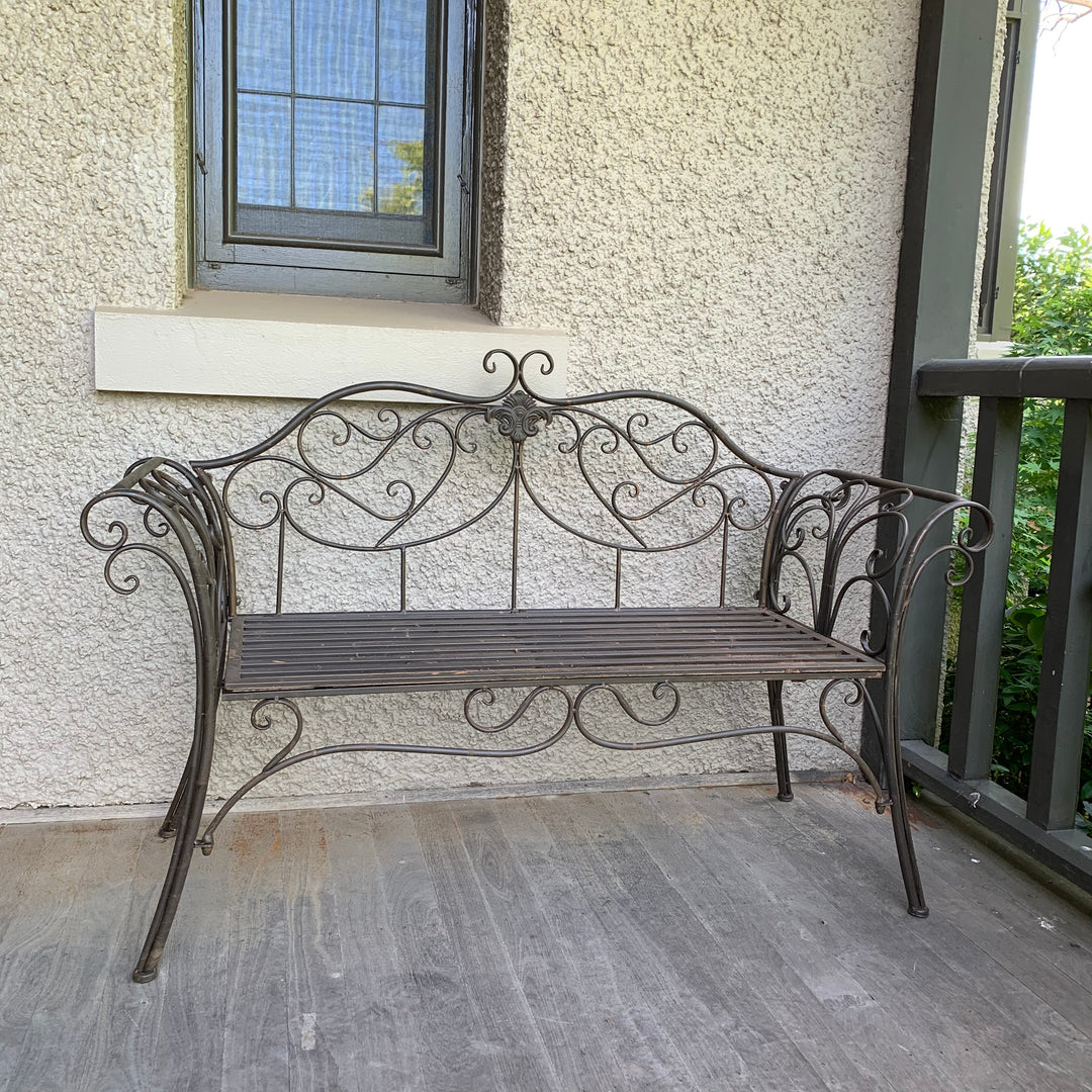 Garden Bench - Verona Metal Rustic Brown