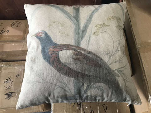 Cushion Filled Print on Fabric Unique Vintage  Pheasant Birdlife 45x45cm