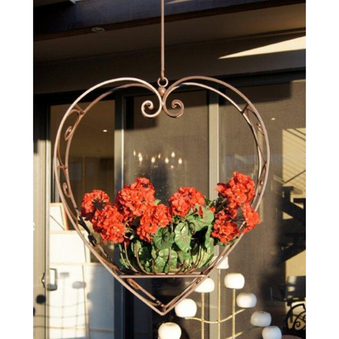 Hanging Heart Plant Candle Holder Large Rustic Brown 62.5x37.5x71-159cm-ORDER MULTIPLES 2
