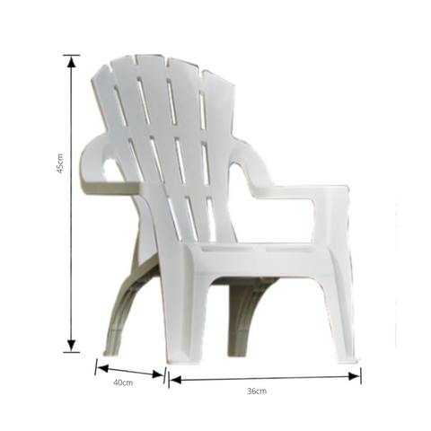 Chair Italia Mini White Replica Adirondack 36x40x45cm