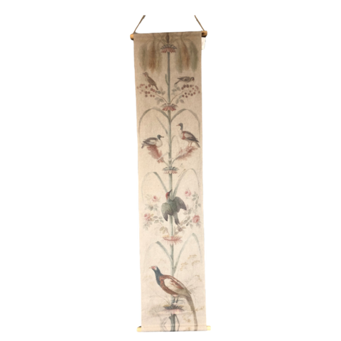 Wall Decor Hanging Scroll Print on Fabric Unique Vintage Pheasant Bird Life 42x2.5x166cm High