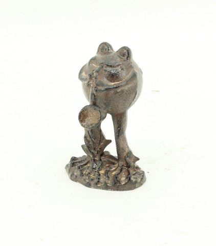 Statue Frog Playing Trumpet Magnesium 13x12x20cm