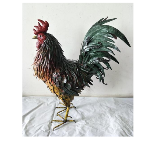 Rooster Coloured Metal 70X35X85CM High