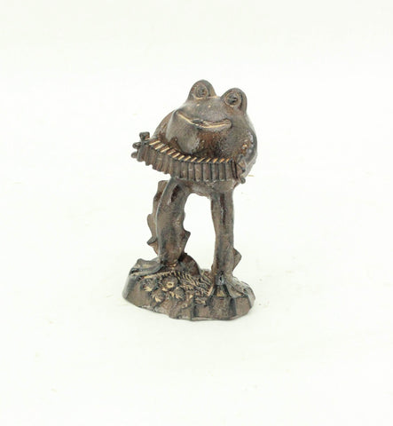 Statue Frog Playing Accordion Magnesium 13x10x20cm